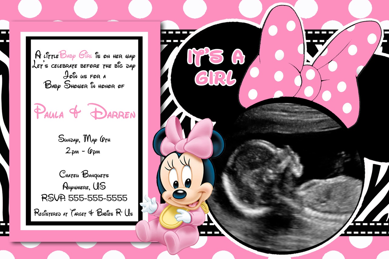 Printable Minnie Mouse Baby Shower Invitations - Free Printable Minnie Mouse Baby Shower Invitations