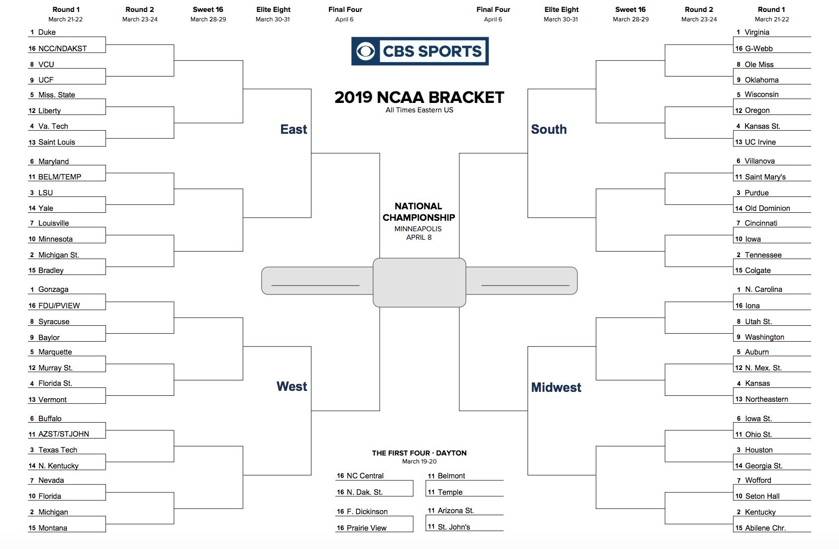 printable-ncaa-men-s-d1-bracket-for-2019-march-madness-tournament