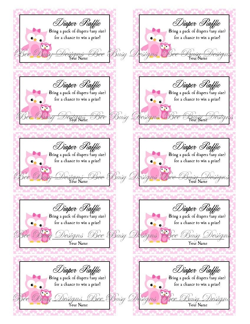 Diaper Raffle Tickets Printable Customize And Print