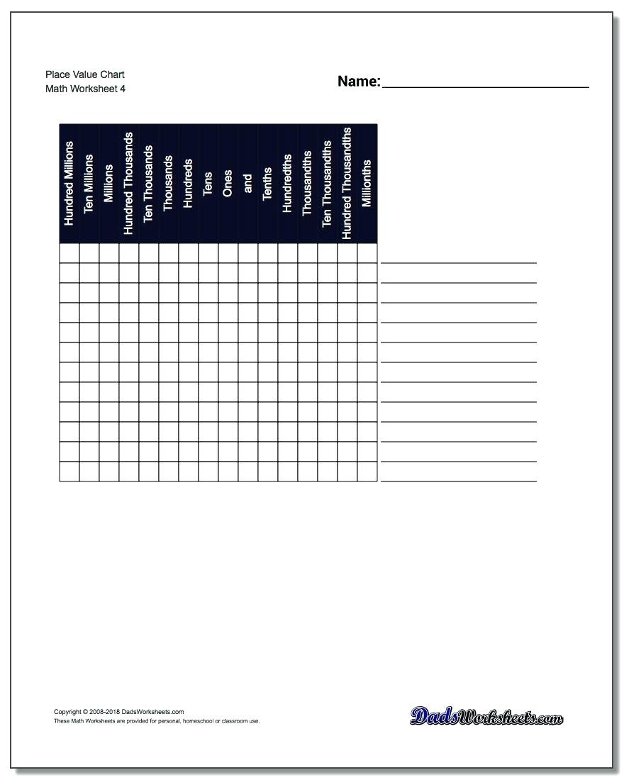 Place Value Chart In Spanish Free Printable