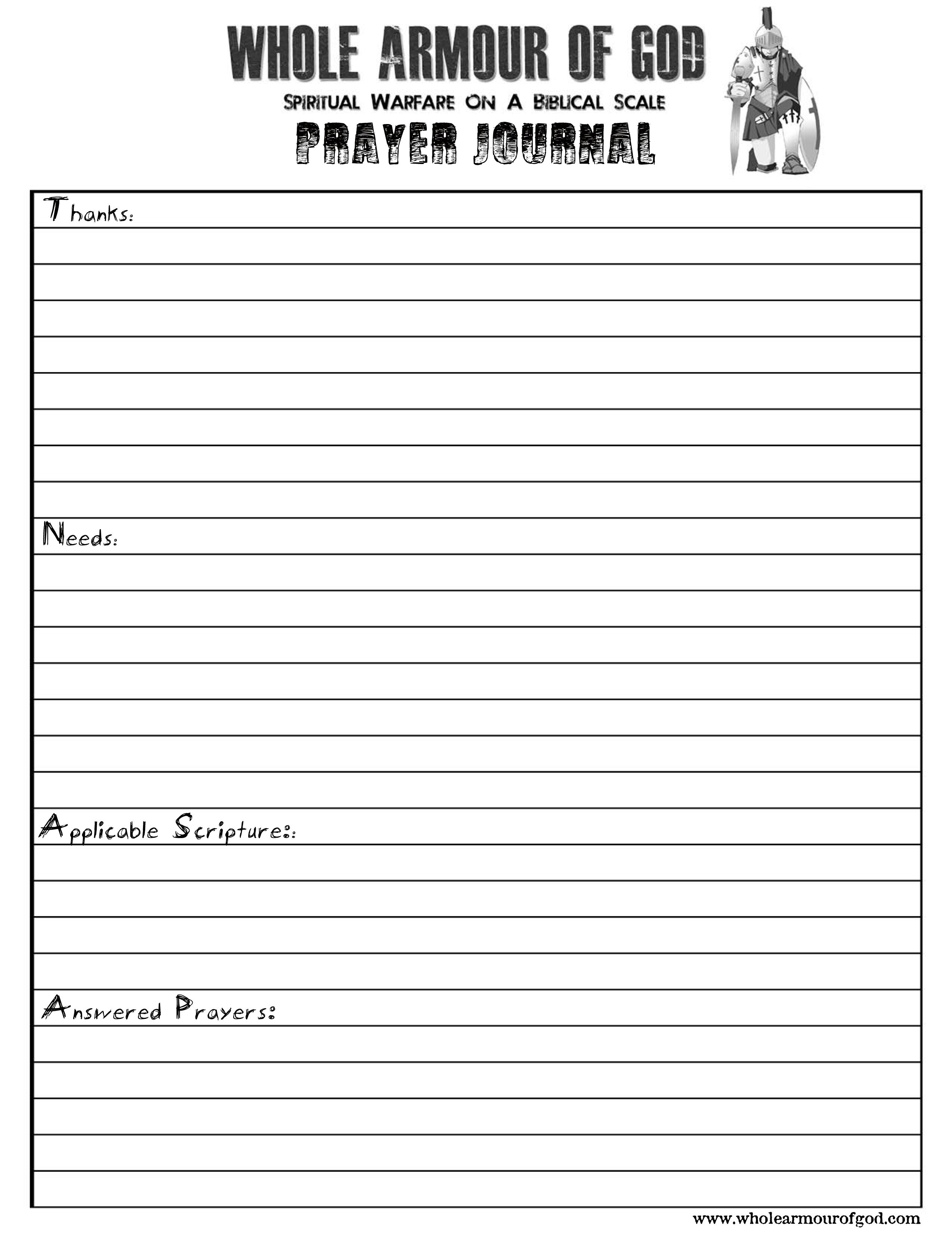 Printable Prayer Template