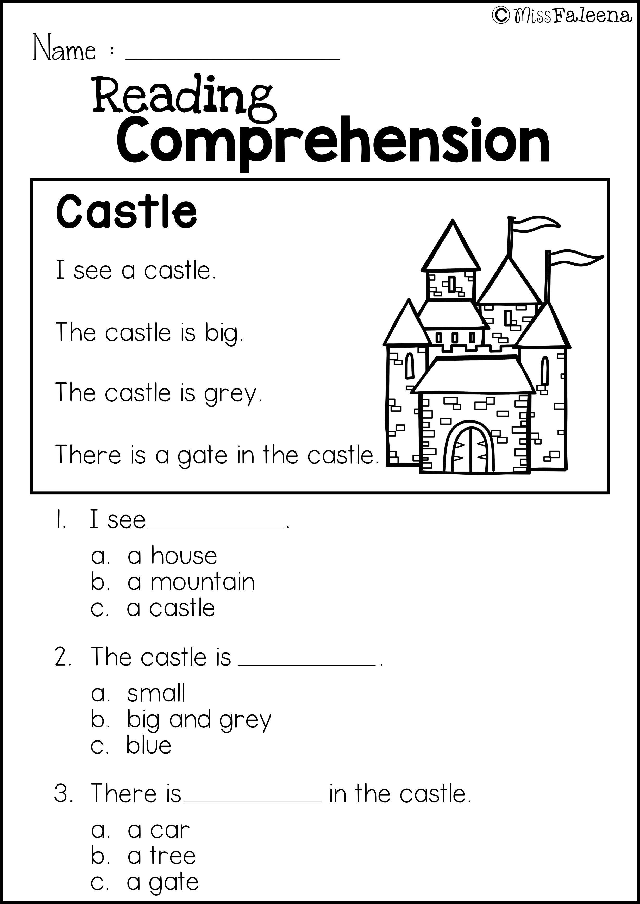 Printable Readingksheets For Kindergarten Free English Pdf Ela - Free Printable Reading Comprehension Worksheets For Kindergarten