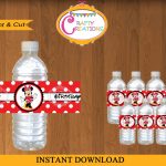Printable Red Minnie Mouse Water Bottle Labels Instant | Etsy   Free Printable Disney Cars Water Bottle Labels