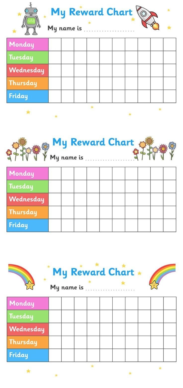 Student Reward Chart Printable