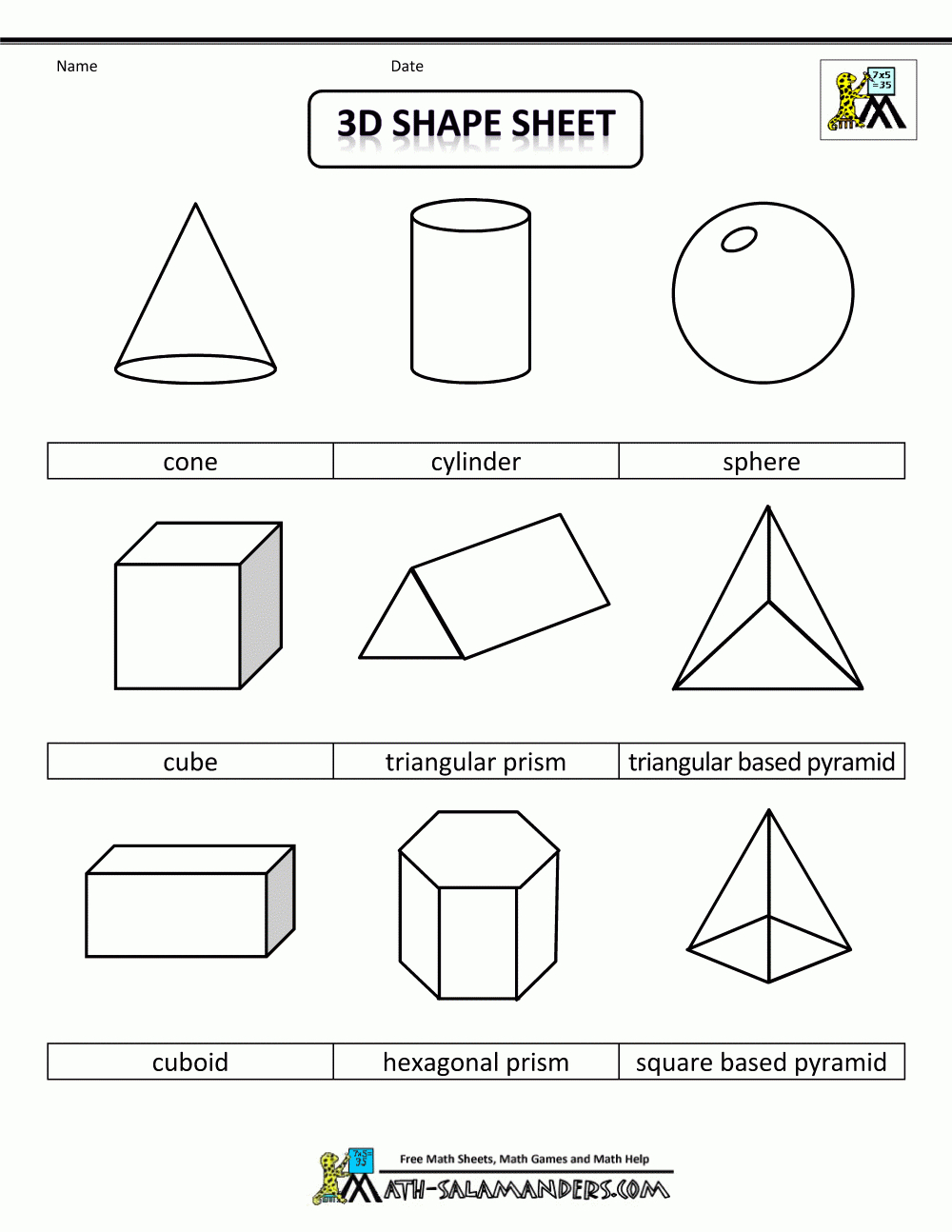 Printable Shapes 2D And 3D - Free Printable Geometric Shapes