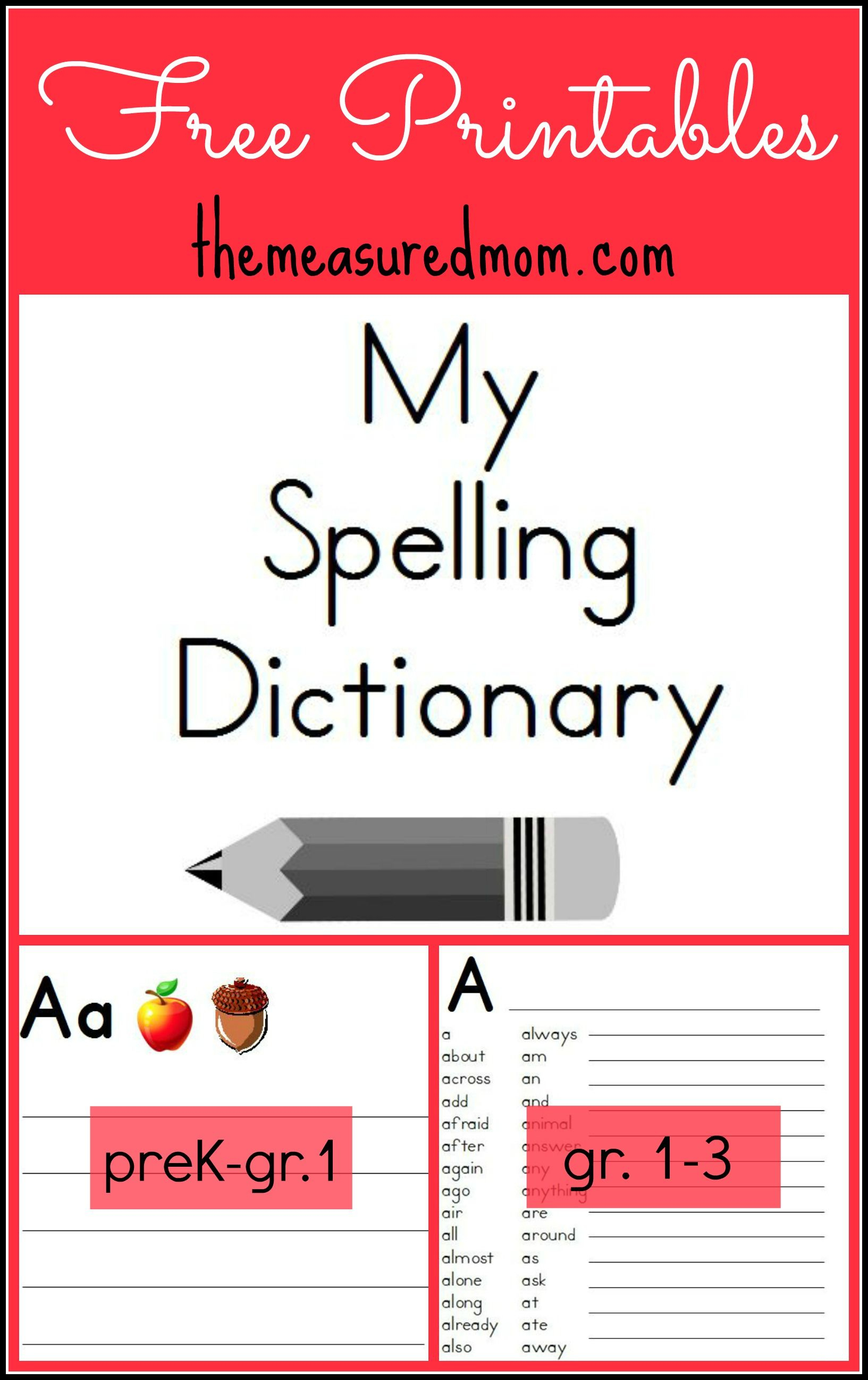 Printable Spelling Dictionary For Kids | For My Students | Escuela - My Spelling Dictionary Printable Free