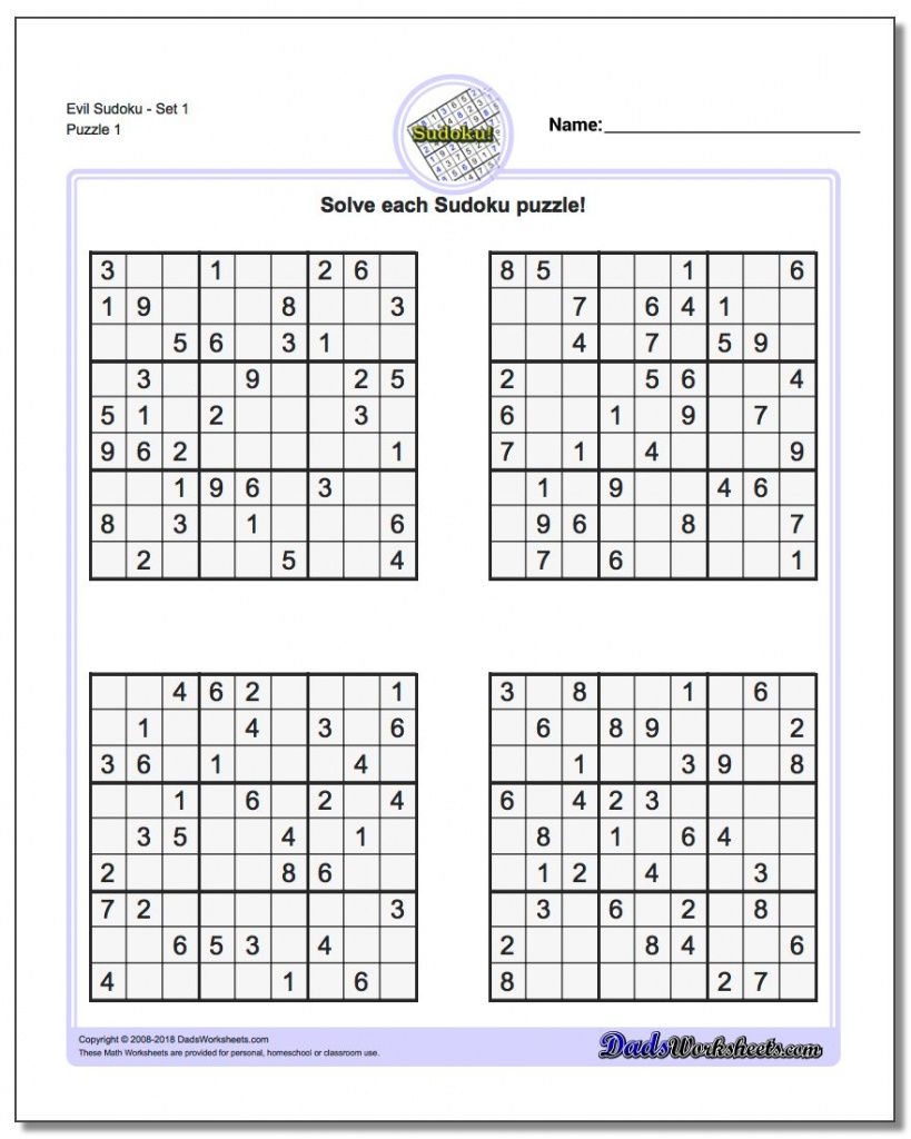 Printable Sudoku Free - Part 50 - Free Printable Sudoku With Answers