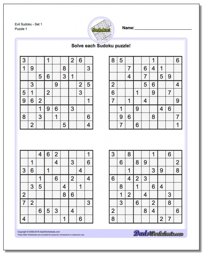 Free Printable Sudoku With Answers Free Printable