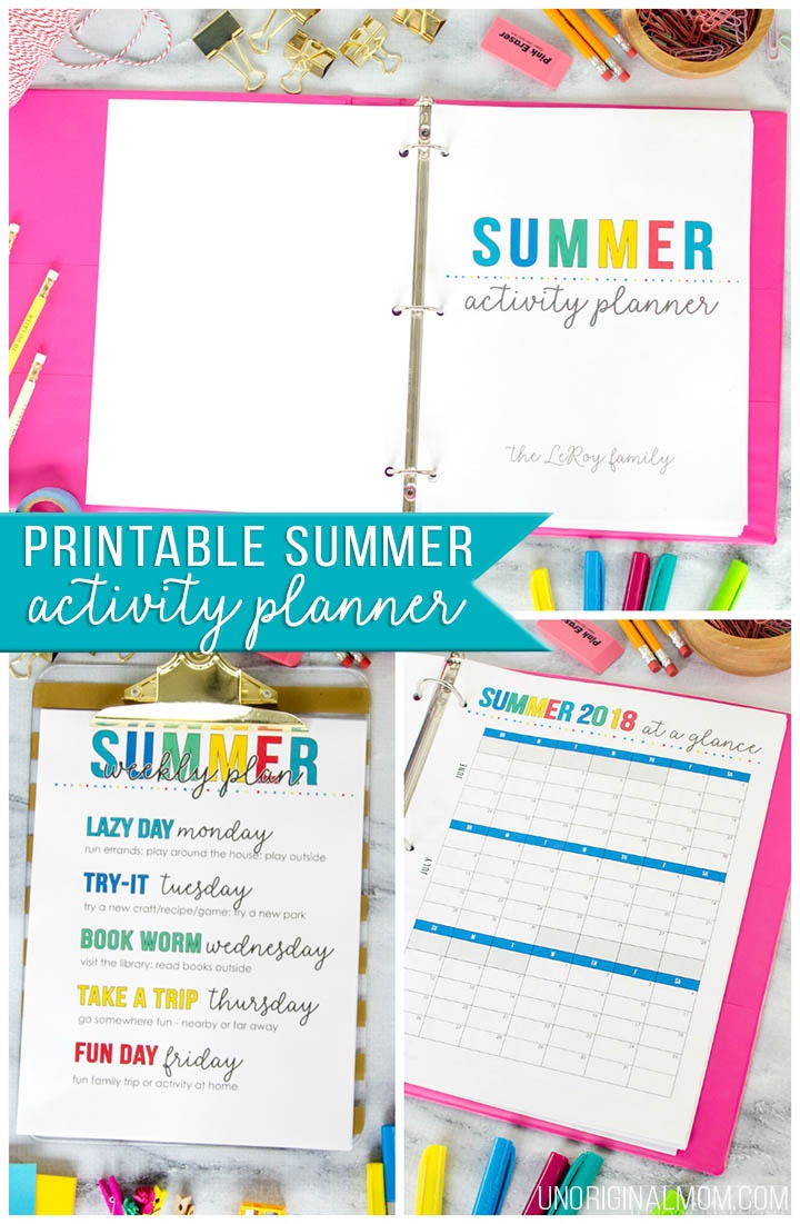 Printable Summer Planner + Free Summer Calendar - Unoriginal Mom - Free Printable Summer Pictures
