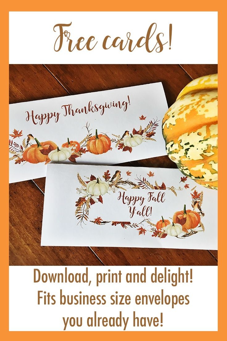 Printable Thanksgiving Cards - Fit In Business Envelopes - Free Printable Thanksgiving Cards