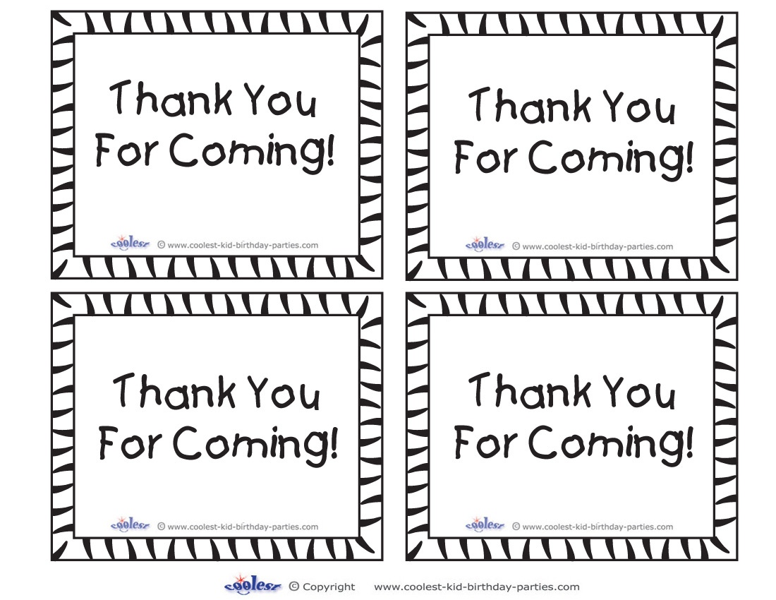 Printable Tigger Thank You Cards - Thank You For Coming Free Printable Tags