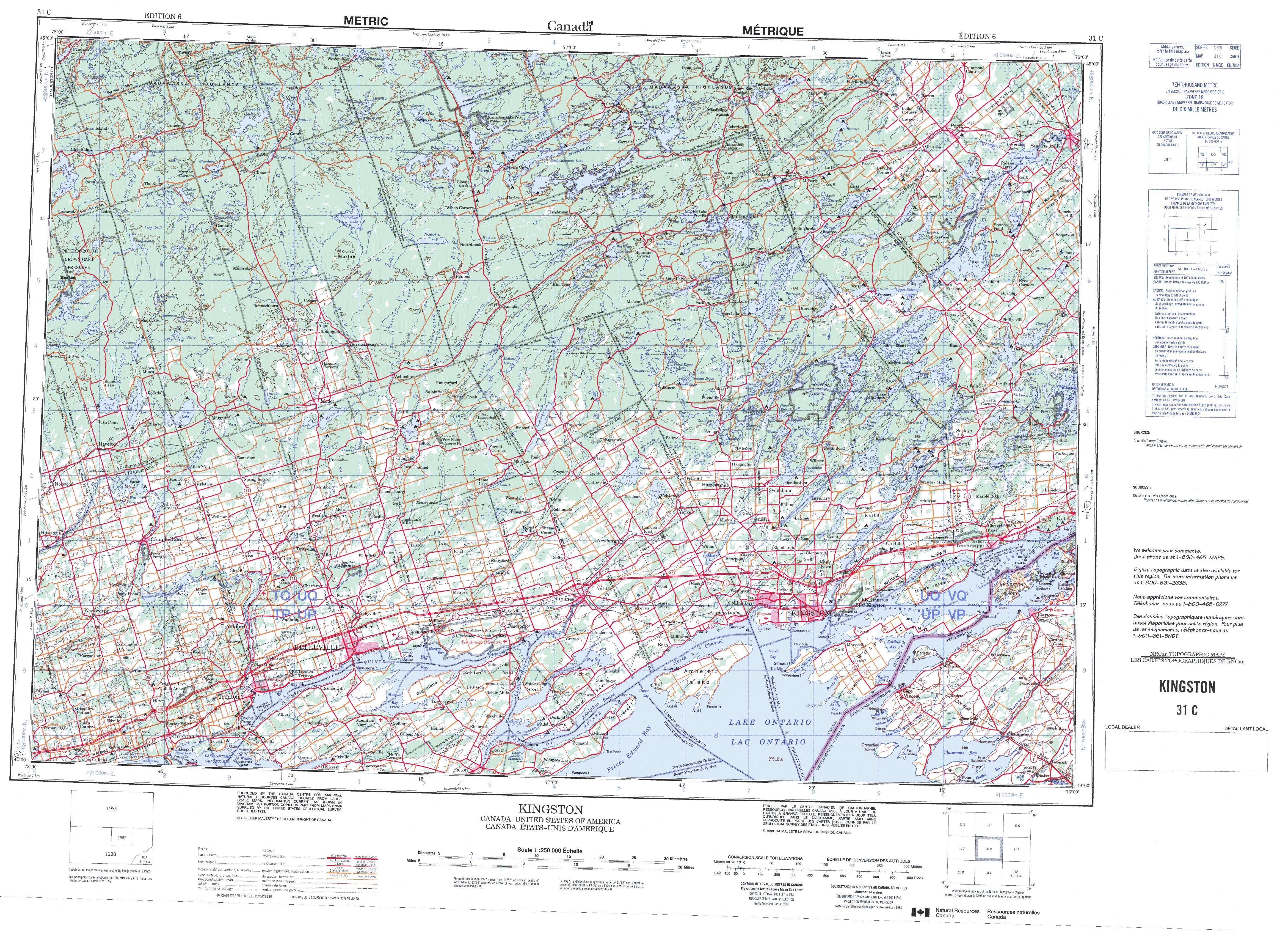 Printable Topographic Map Of Kingston 031C, On - Free Printable Topo Maps