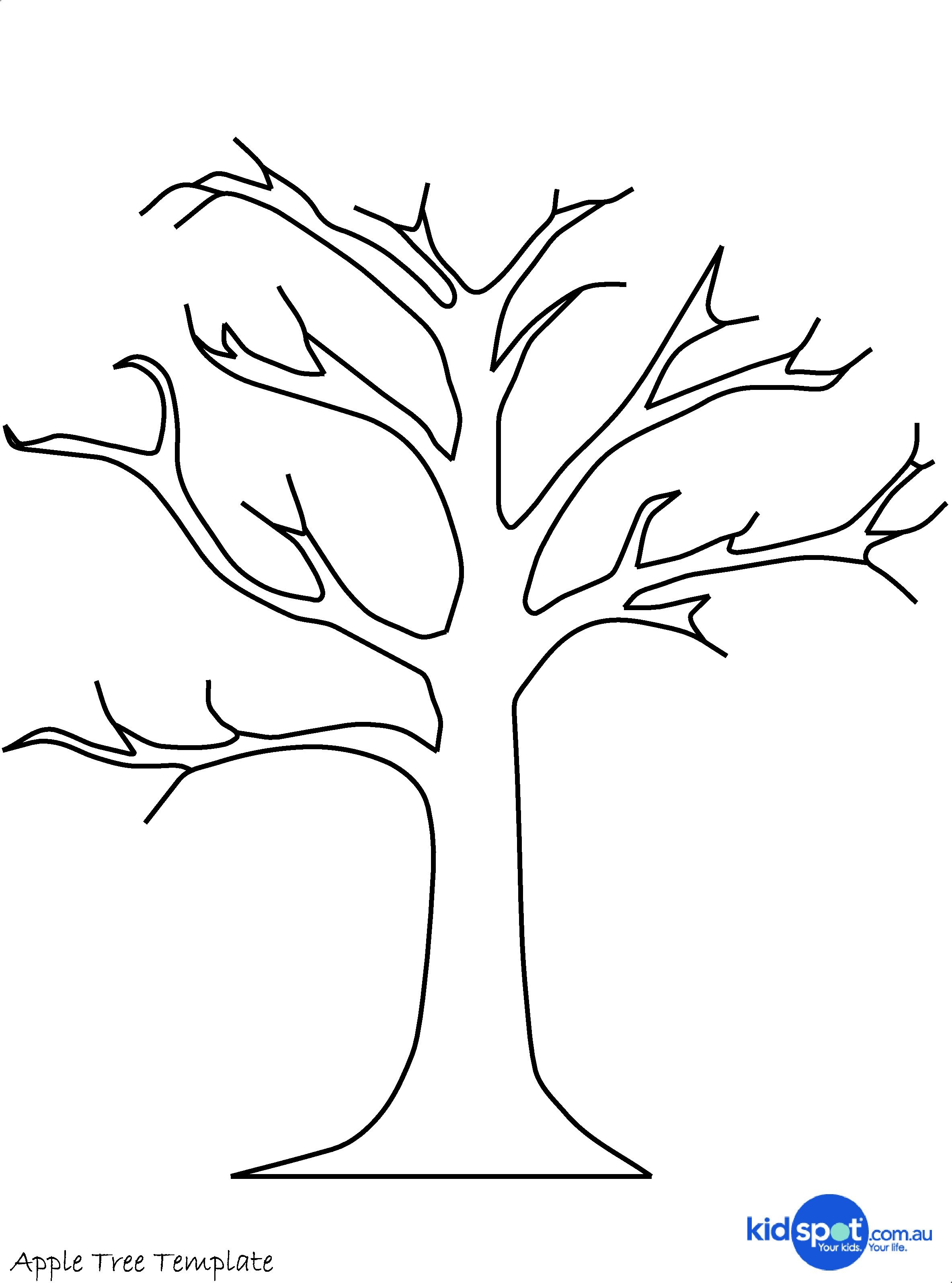 Printable Tree Template | Tree Craft - Cork Stamp Apple Tree - Art - Free Printable Tree Template