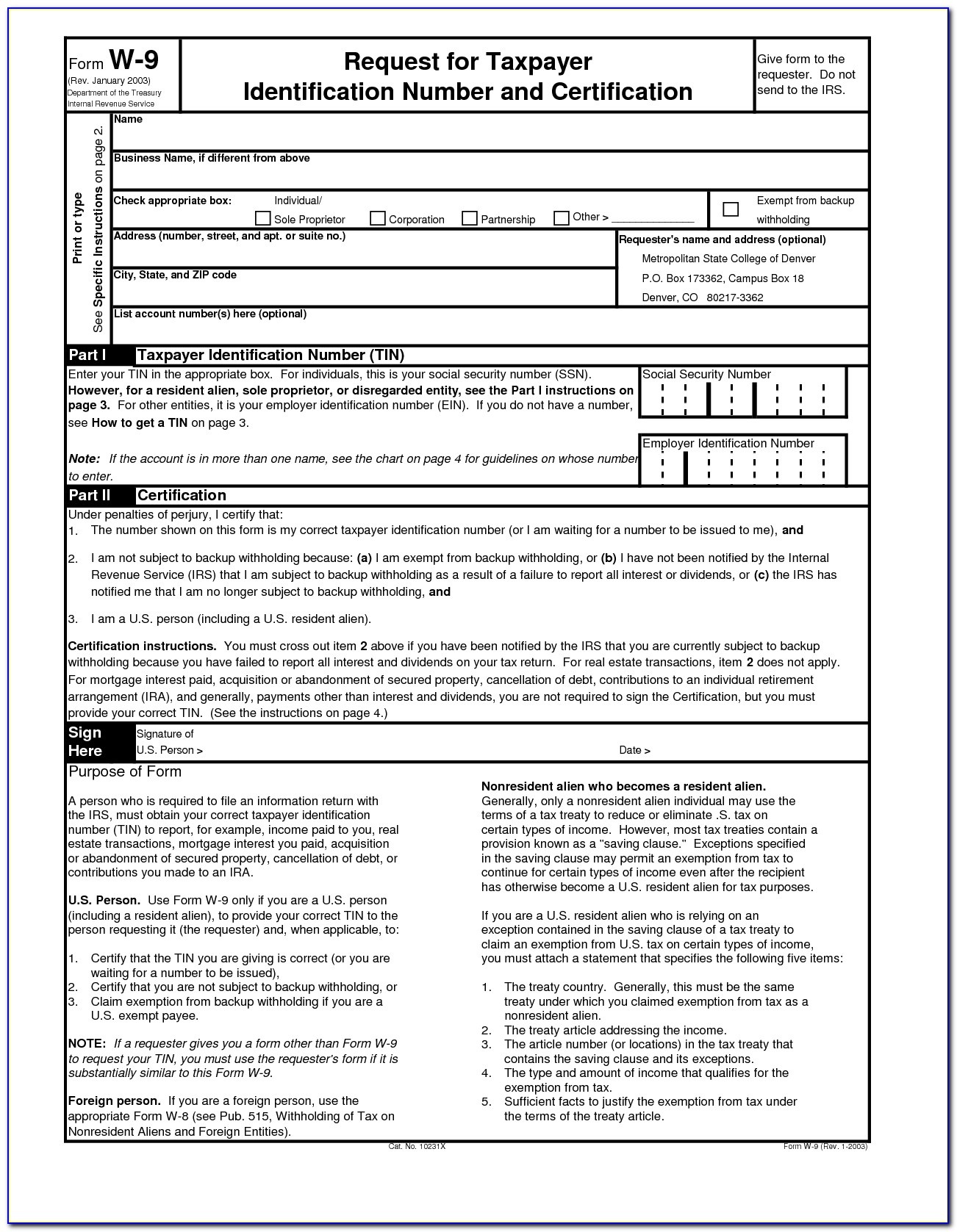 Blank W9 Form 2024 Printable Deeyn Evelina 3582