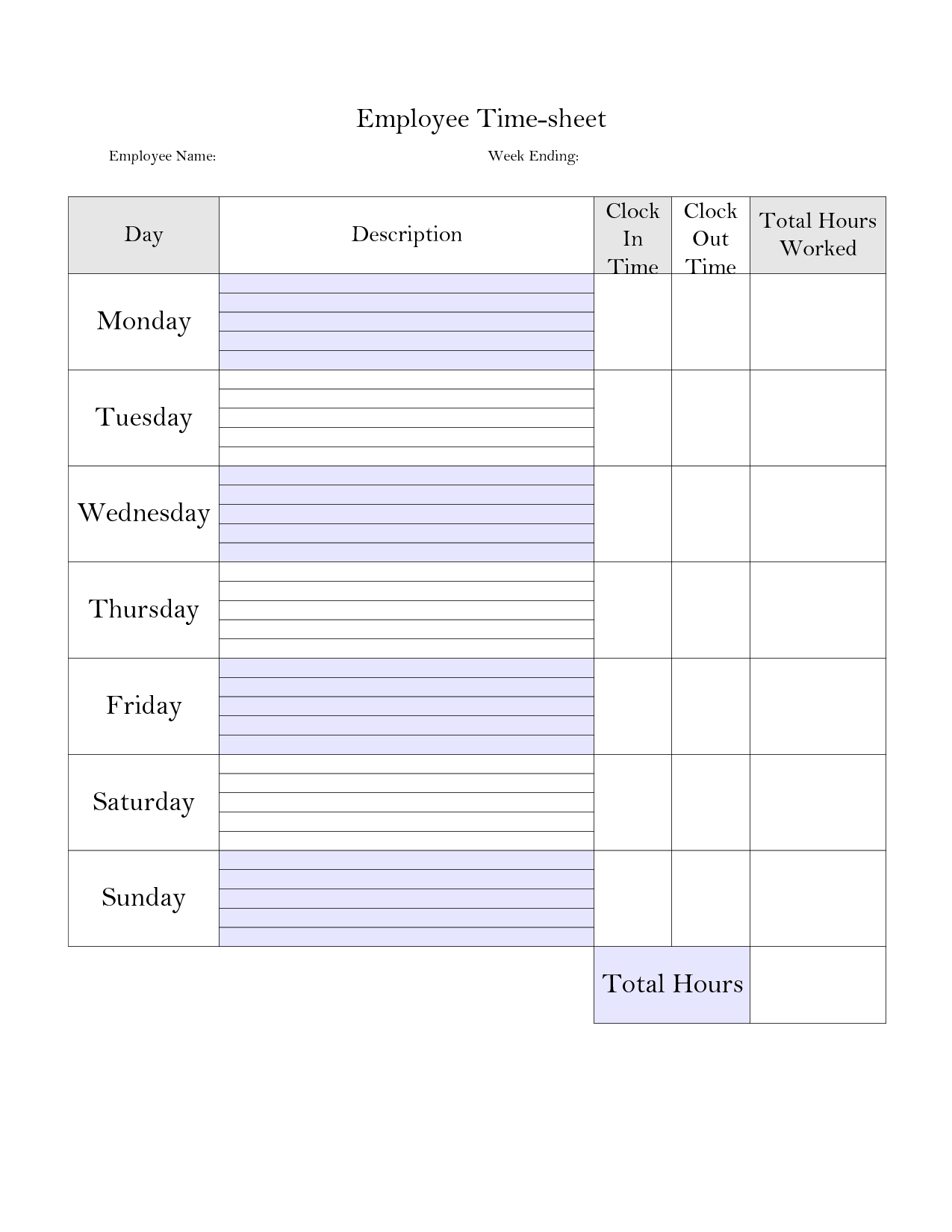 Printable Weekly Time Sheet | Printable Timecard | Teaching &amp;lt;3 - Free Printable Time Tracking Sheets