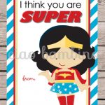 Printable Wonder Woman Valentine's Day Card Forciaobambino   Free Printable Superman Valentine Cards