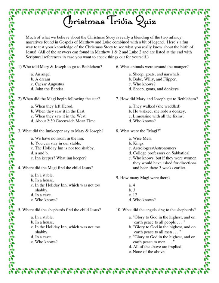 Free Printable Trivia Questions For Seniors