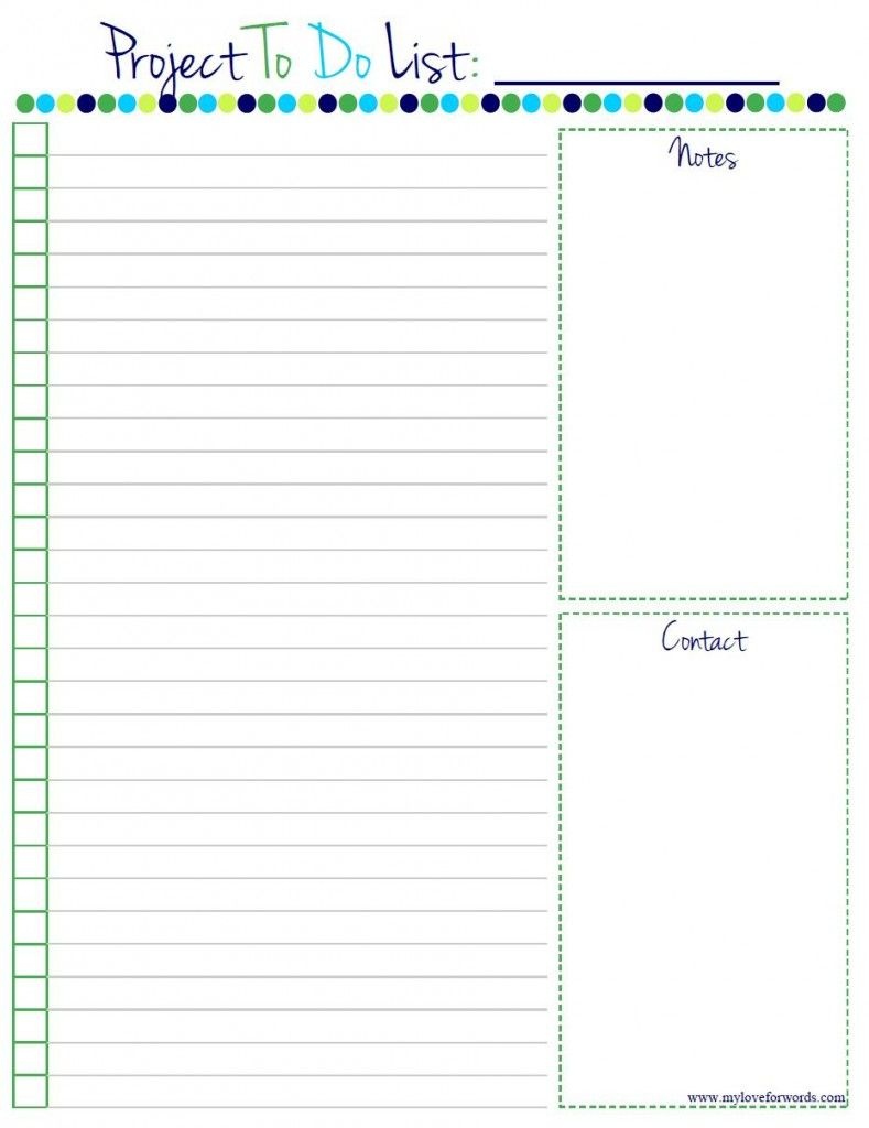Project To Do List: Free Printable! | Home Manage Binder {Free} | To - Free Printable To Do List