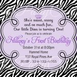 Purple Zebra Invitation   Birthday, Baby Shower   You Print   Free Printable Zebra Baby Shower Invitations