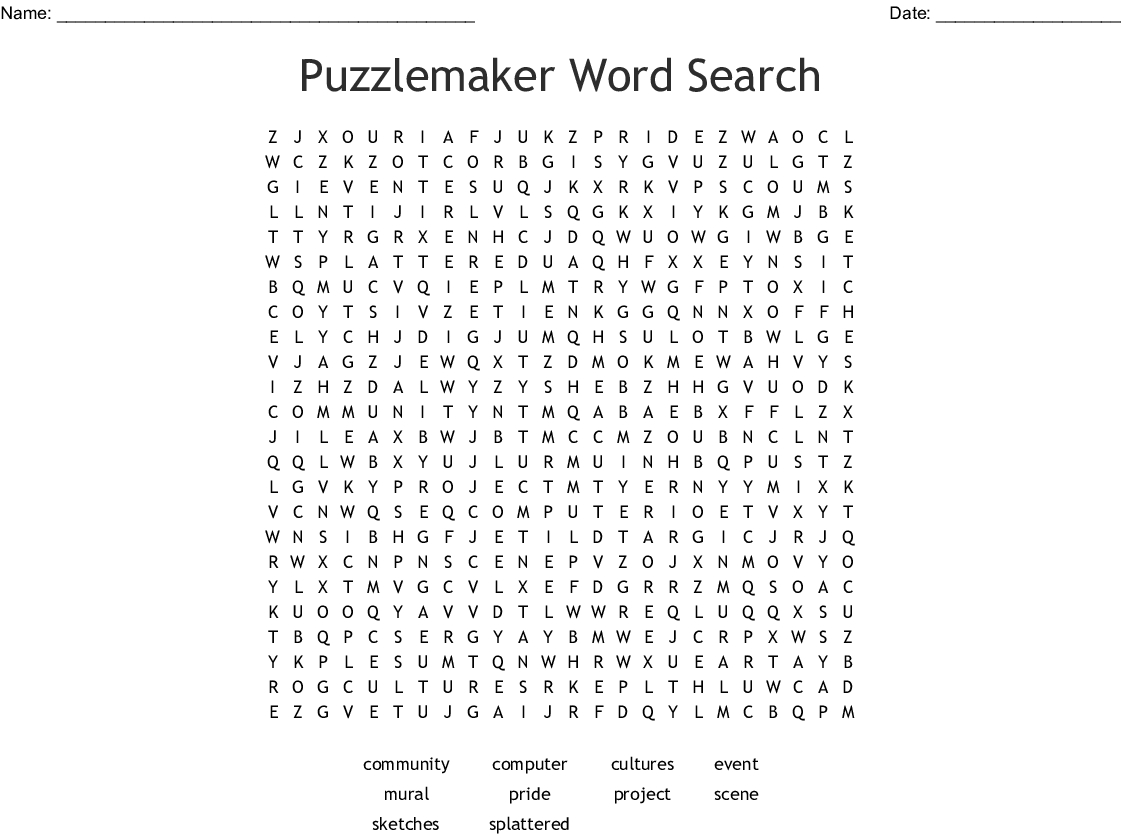 create a word search printable