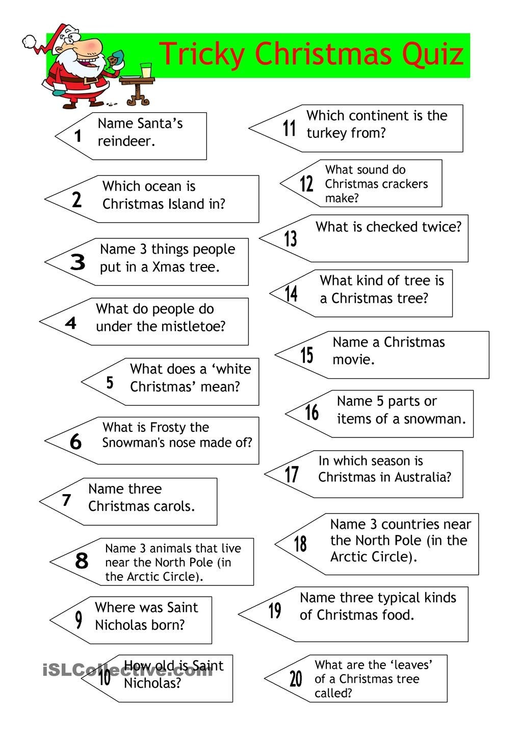 Quiz - Tricky Christmas Quiz … | Christmas Games | Chris… - Free Christmas Picture Quiz Questions And Answers Printable
