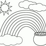 Rainbow Coloring Page ~ Kids Dream Of Rainbows With Pots Of Gold At   Free Printable Pot Of Gold Coloring Pages