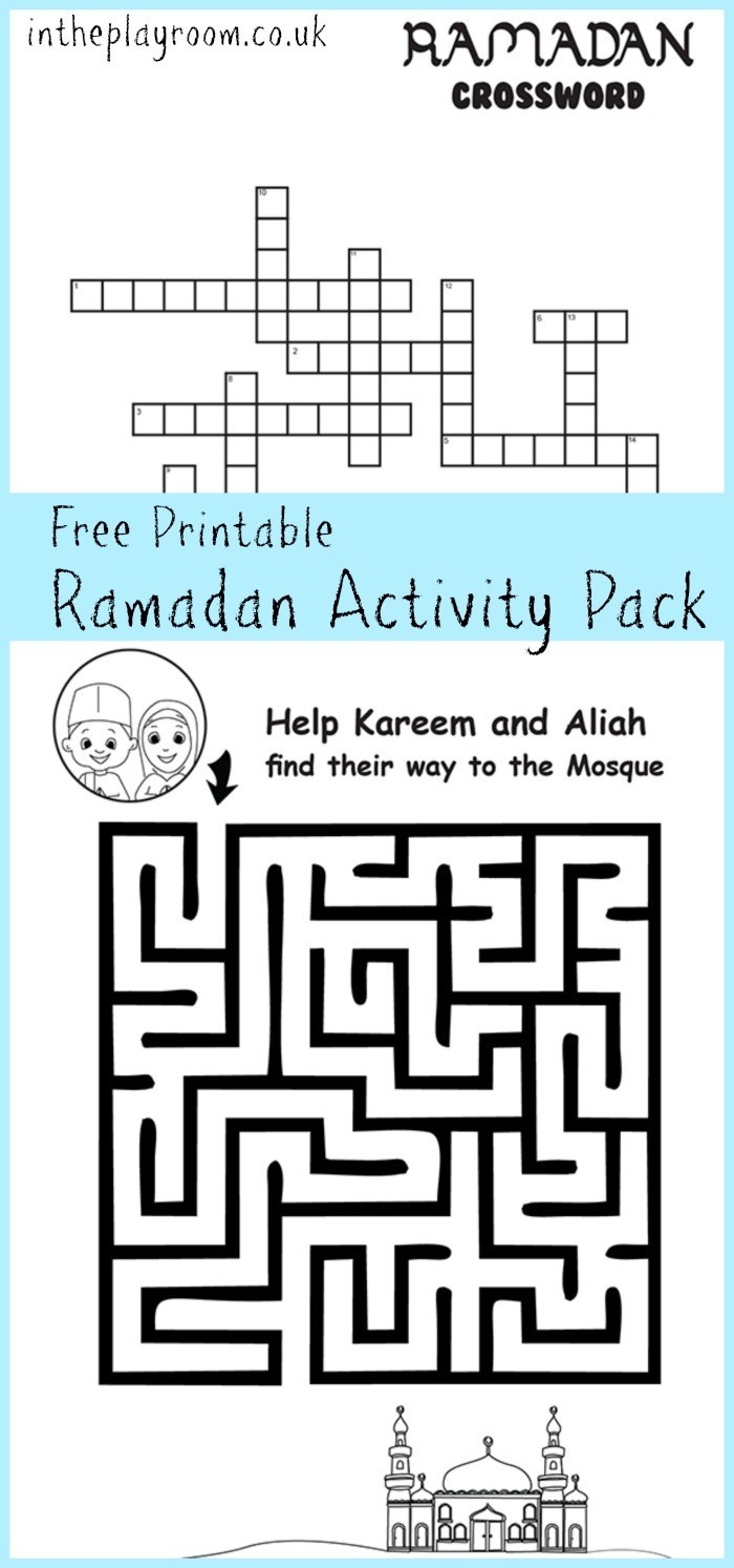 Ramadan Maze And Crossword Printable Activities - In The Playroom - Free Printable Activities For 6 Year Olds