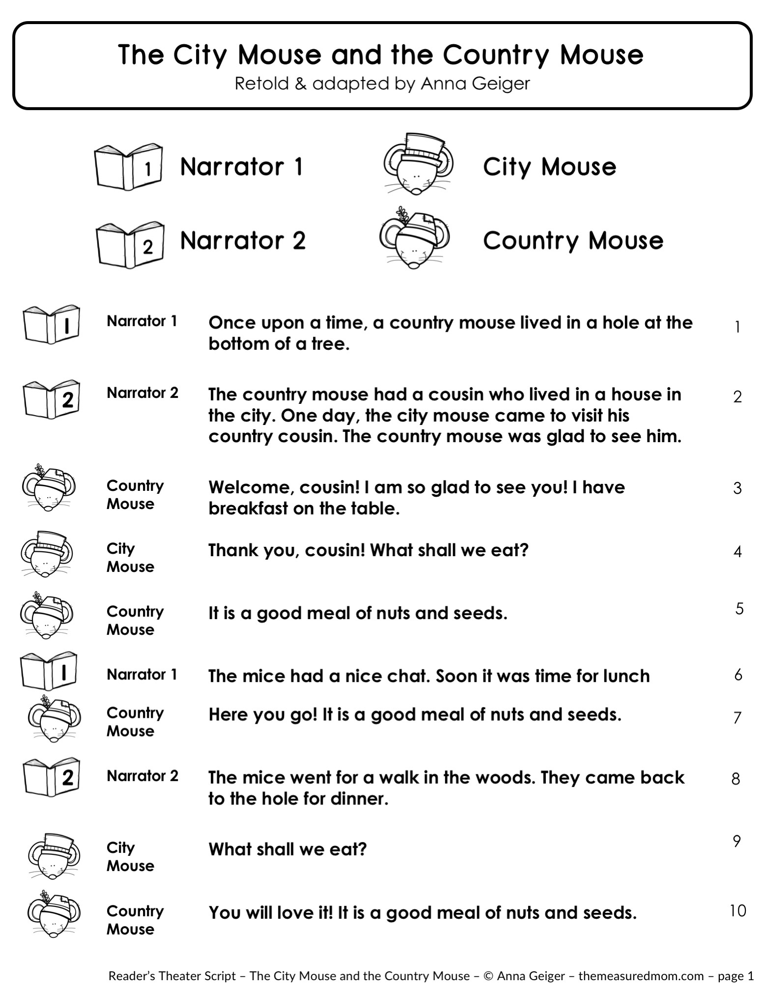 Free Printable Readers Theater Scripts 3Rd Grade Free Printable