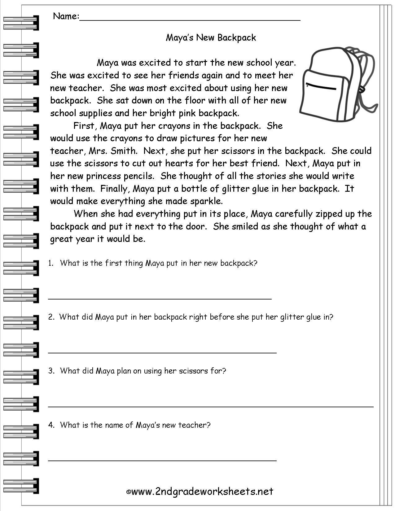 Reading Worksheeets | Generate Worksheets | 2Nd Grade Reading - Third Grade Reading Worksheets Free Printable