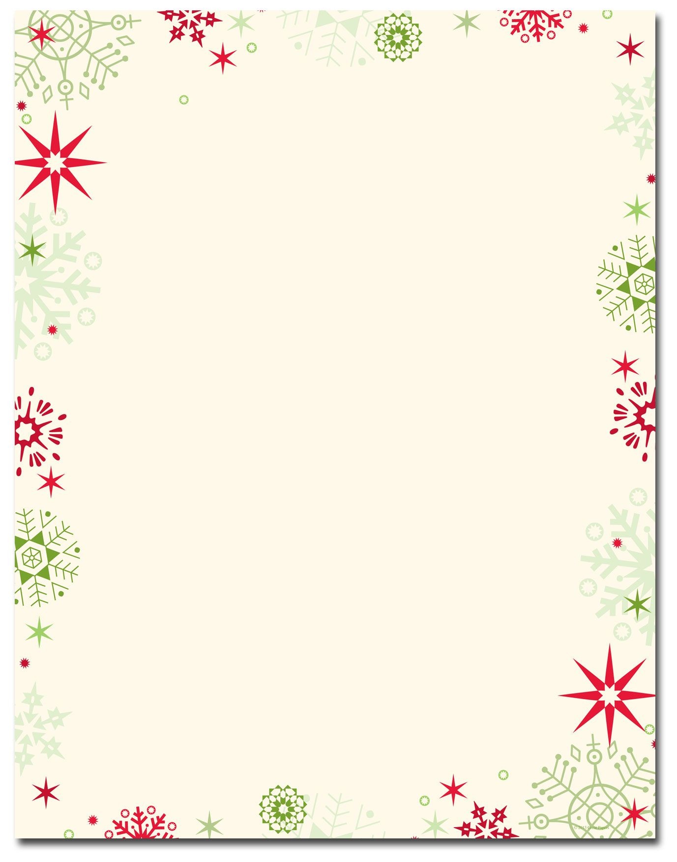 Red &amp; Green Flakes Letterhead | Holiday Papers | Christmas - Free Printable Christmas Stationary Paper