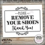 Remove Shoes Sign, Please Remove Your Shoes, Entryway Sign, Entrance   Free Printable Remove Your Shoes Sign