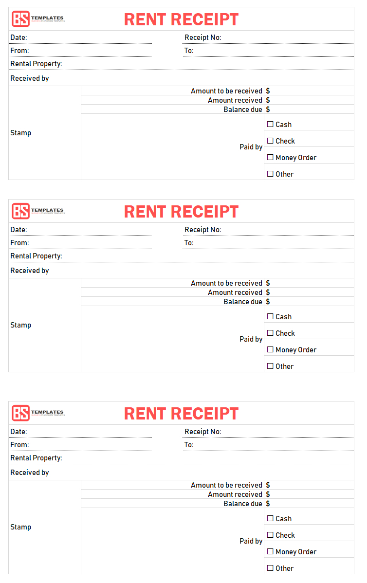 microsoft word rent payment receipt templates