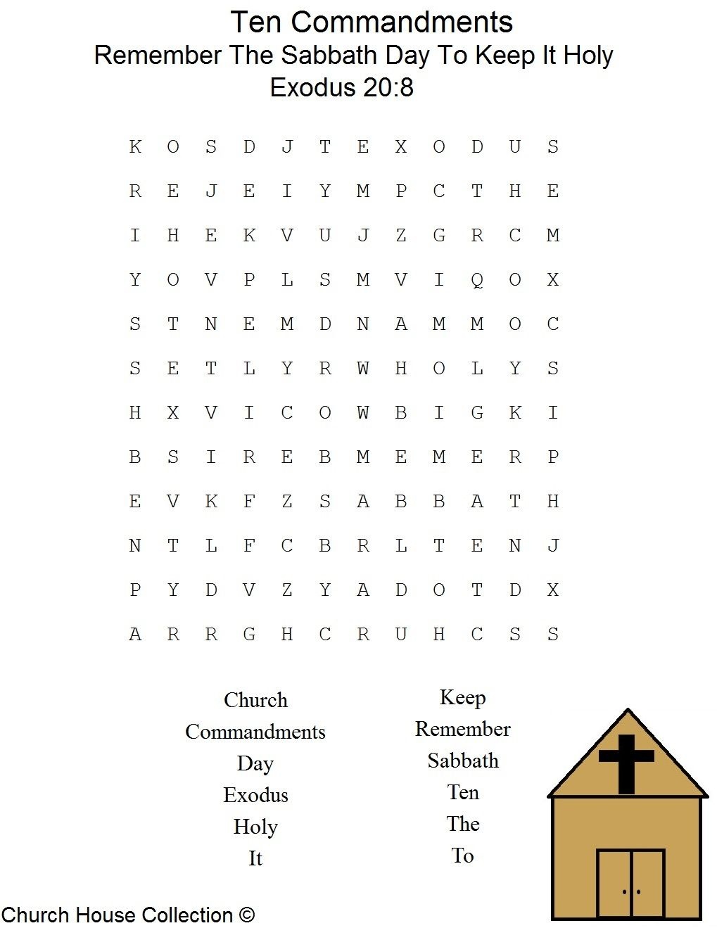 Sabbath Day Word Search | Sunday School | Sabbath Day Holy, Sunday - Free Printable Catholic Word Search
