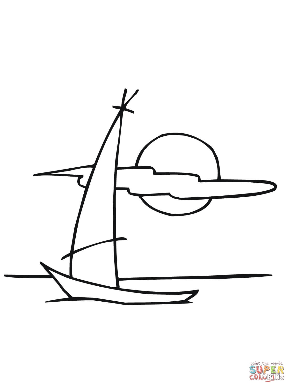 Sailing Dinghy Boat Coloring Page | Free Printable Coloring Pages - Free Printable Sailboat Template