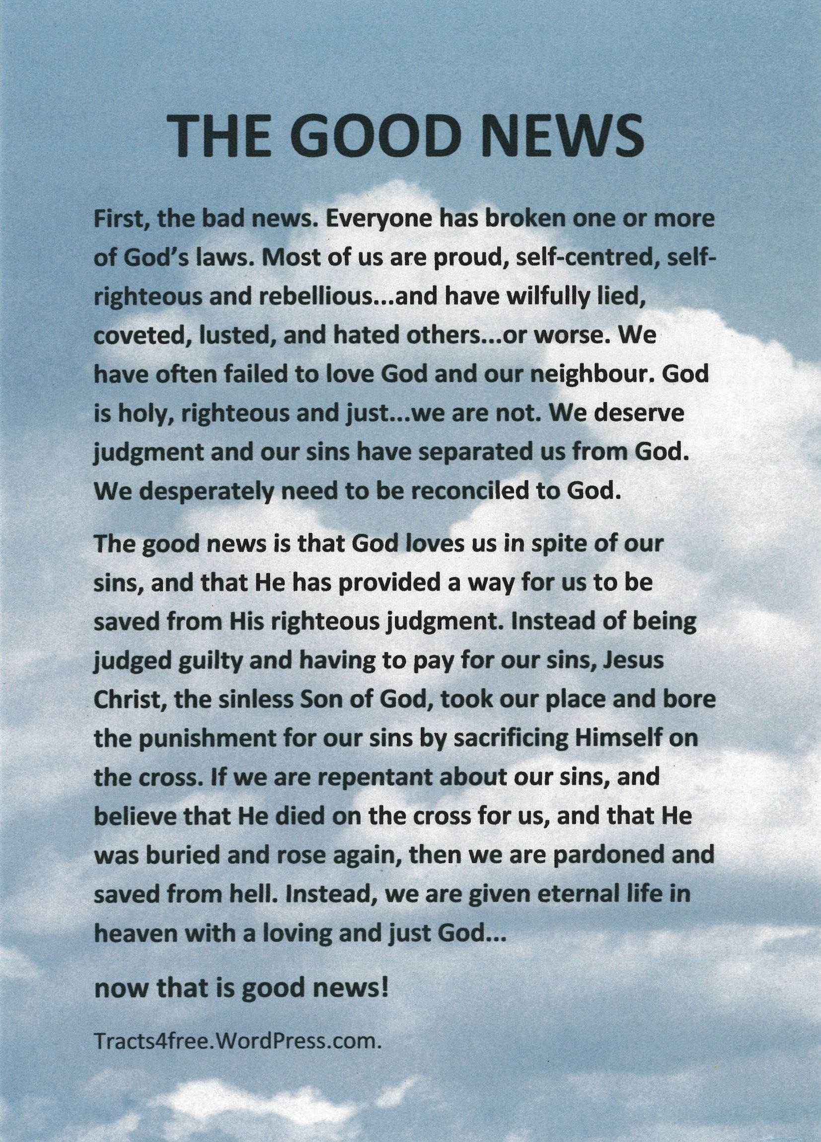 Free Printable Tracts For Evangelism Free Printable
