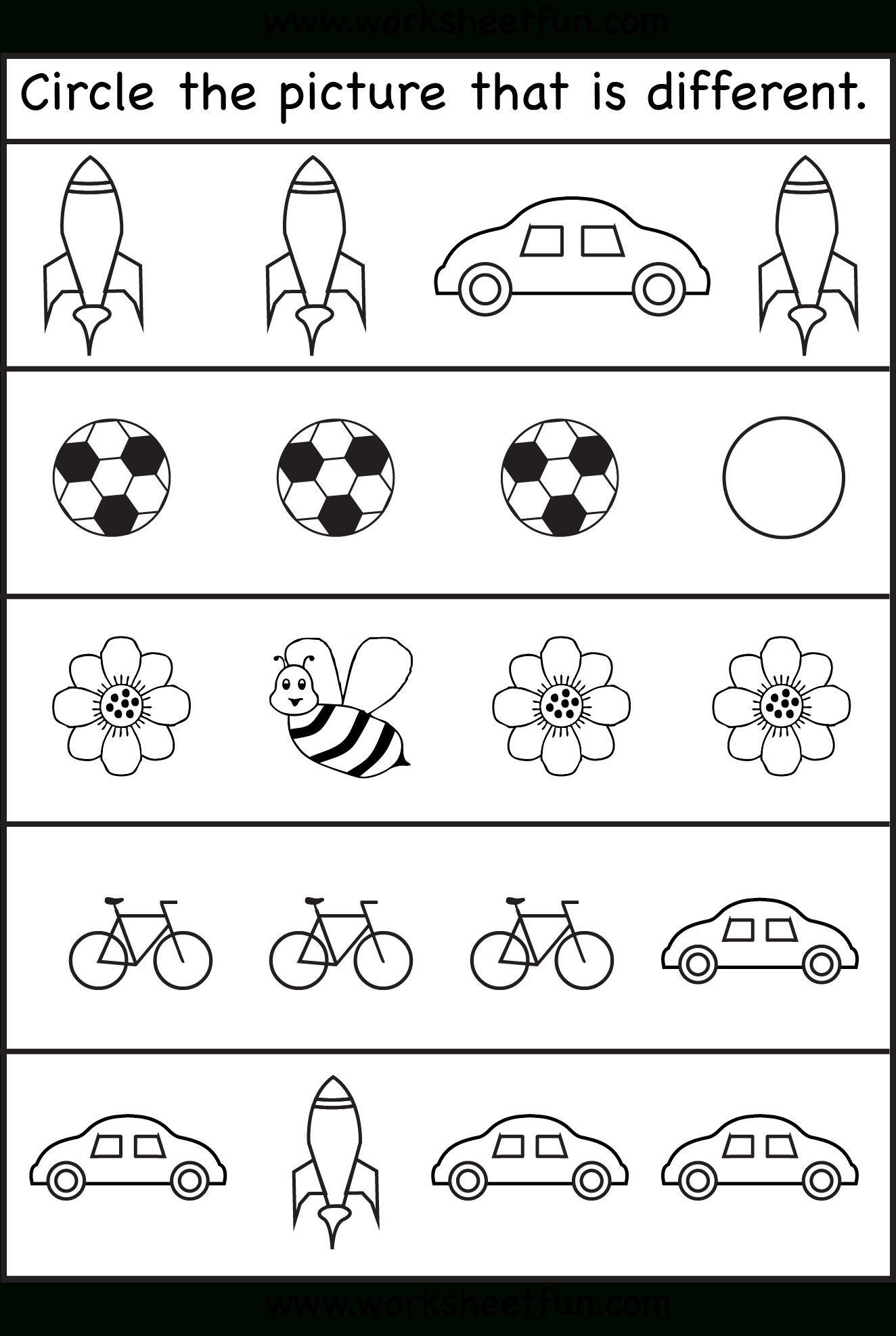 Same Or Different Worksheets For Toddler | Kids Worksheets Printable - Free Printable Toddler Worksheets