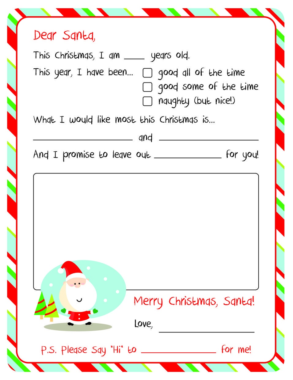 Santa Letters: 10 Free Printable Letters To Santa | Mistletoes - Letter To Santa Template Free Printable