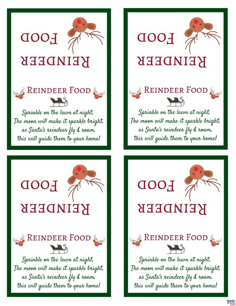 Santa&amp;#039;s Magic Reindeer Food With Free Printable Bag Topper &amp;amp; Poem - Reindeer Food Poem Free Printable