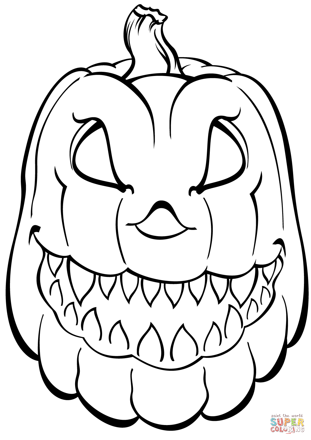 Scary Pumpkin Coloring Page | Free Printable Coloring Pages - Free Printable Pumpkin Coloring Pages