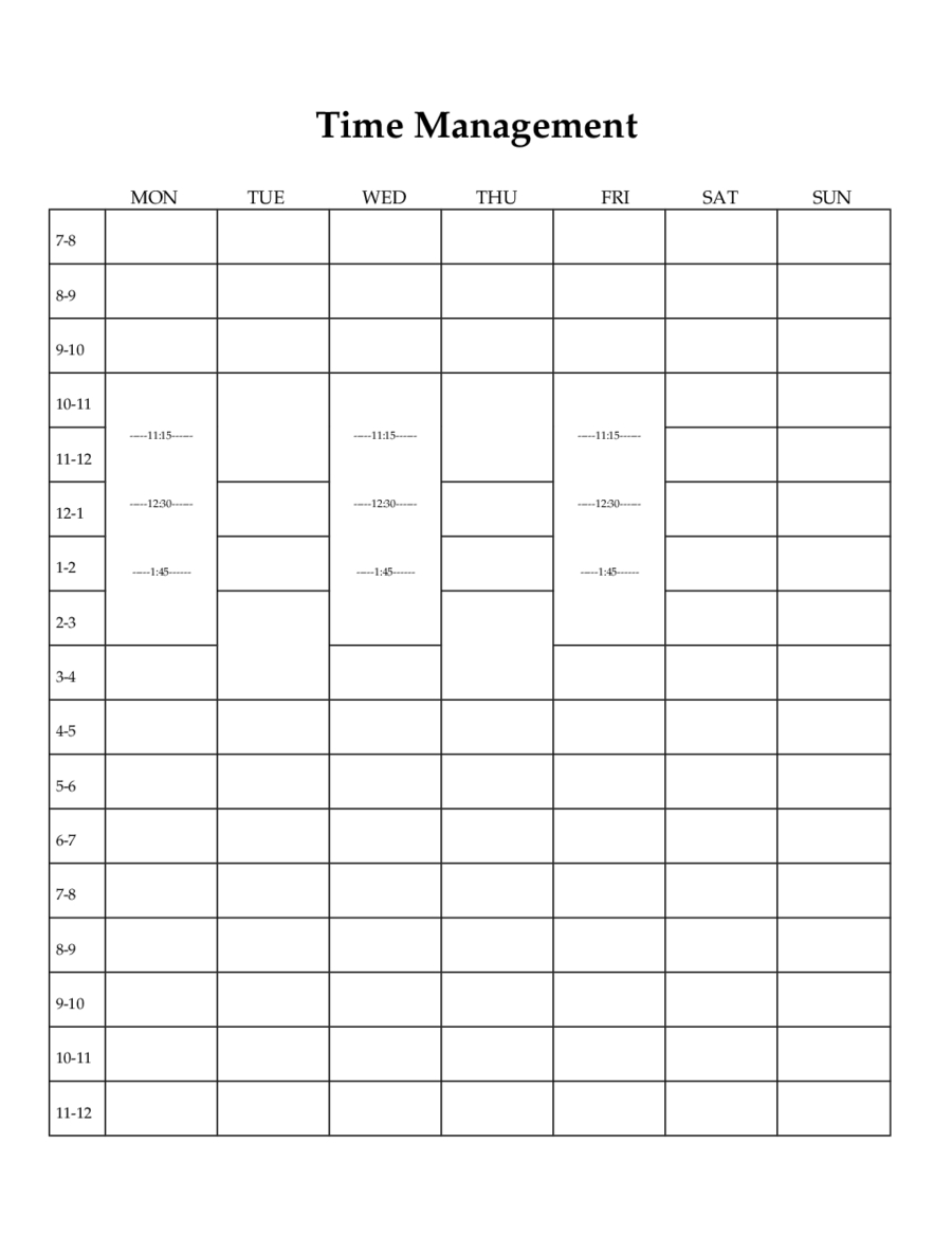 Schedule Template Rintable Time Forms Edit Fill Sign Online Handypdf - Time Management Forms Free Printable
