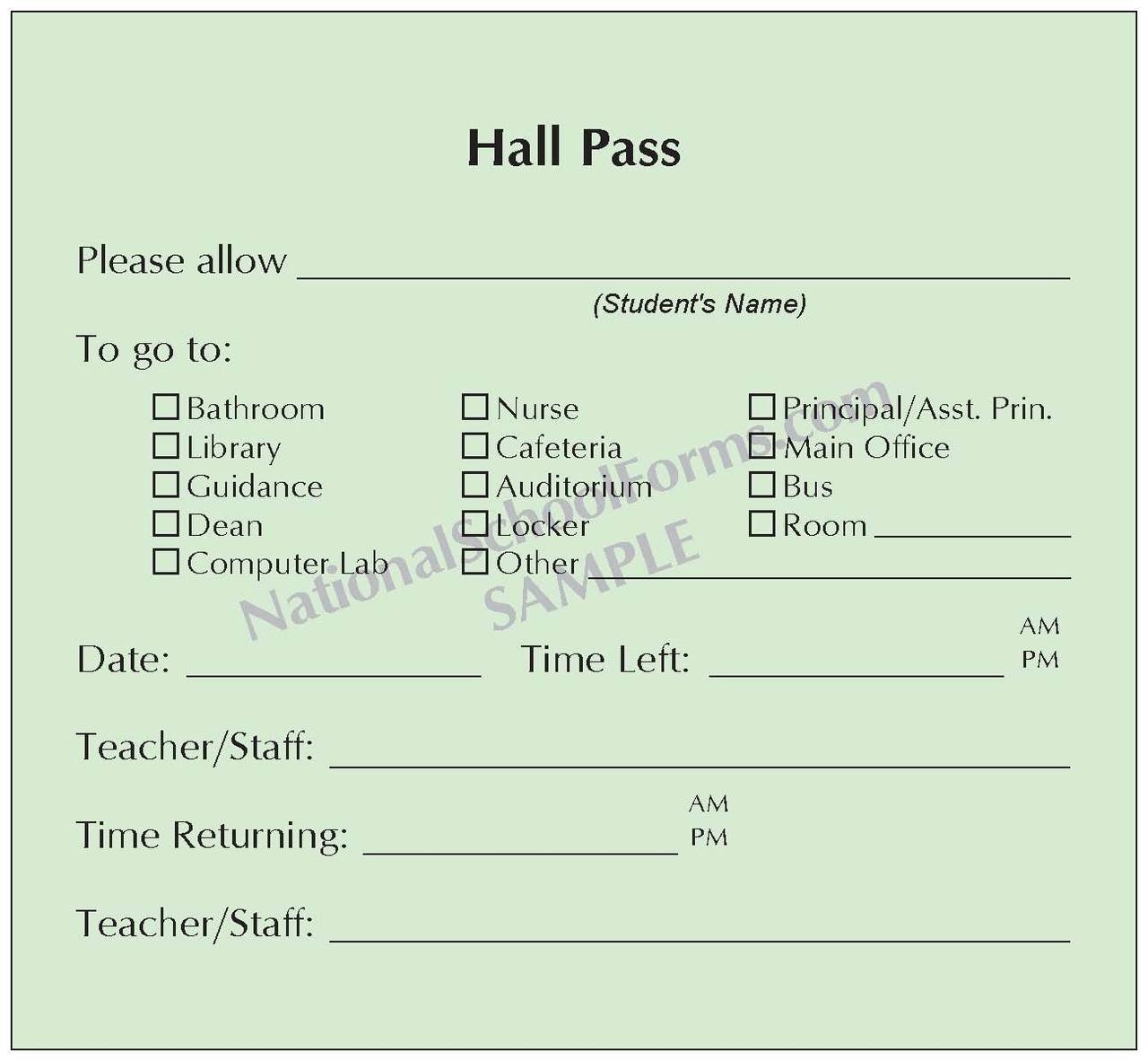 School Passes Template - Kaza.psstech.co - Free Printable Hall Pass Template
