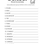 School Word Scramble (Free Worksheet!) | Squarehead Teachers   Free Printable Word Scramble Worksheets