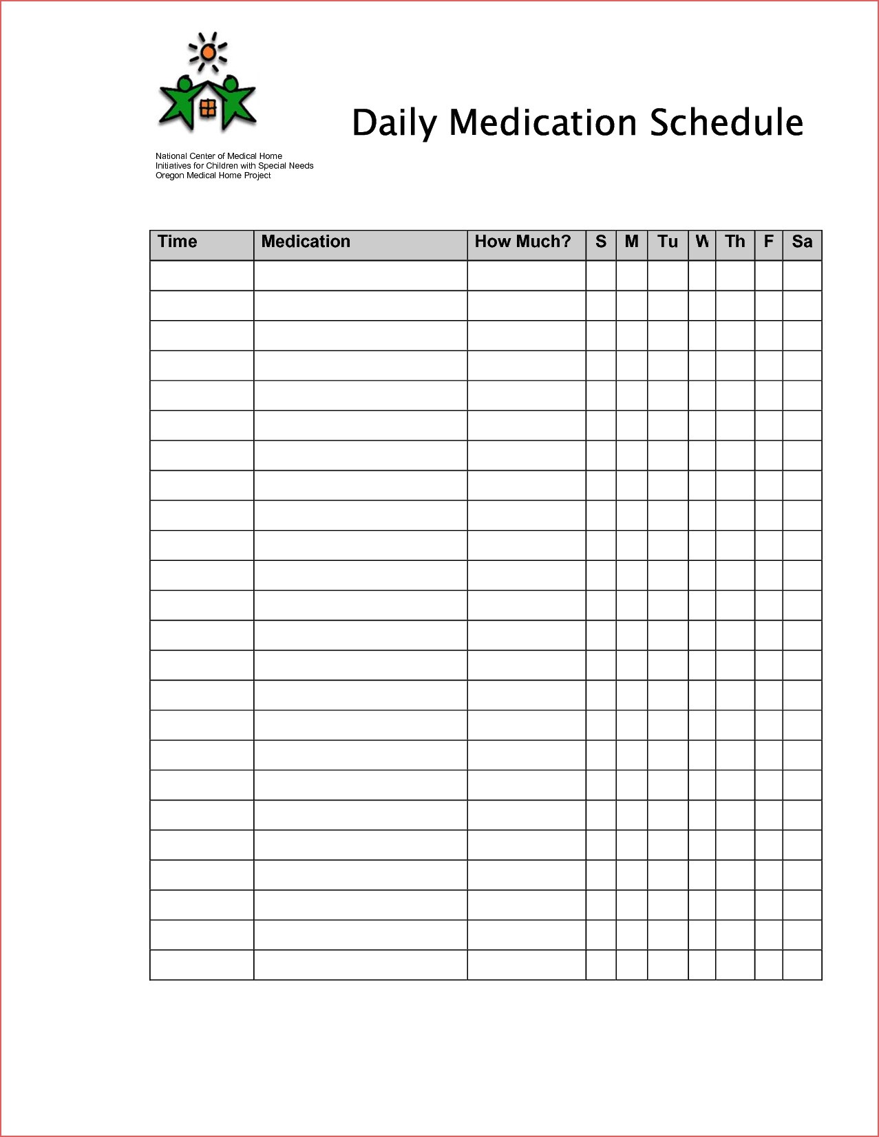 Printable Medication Chart Daily