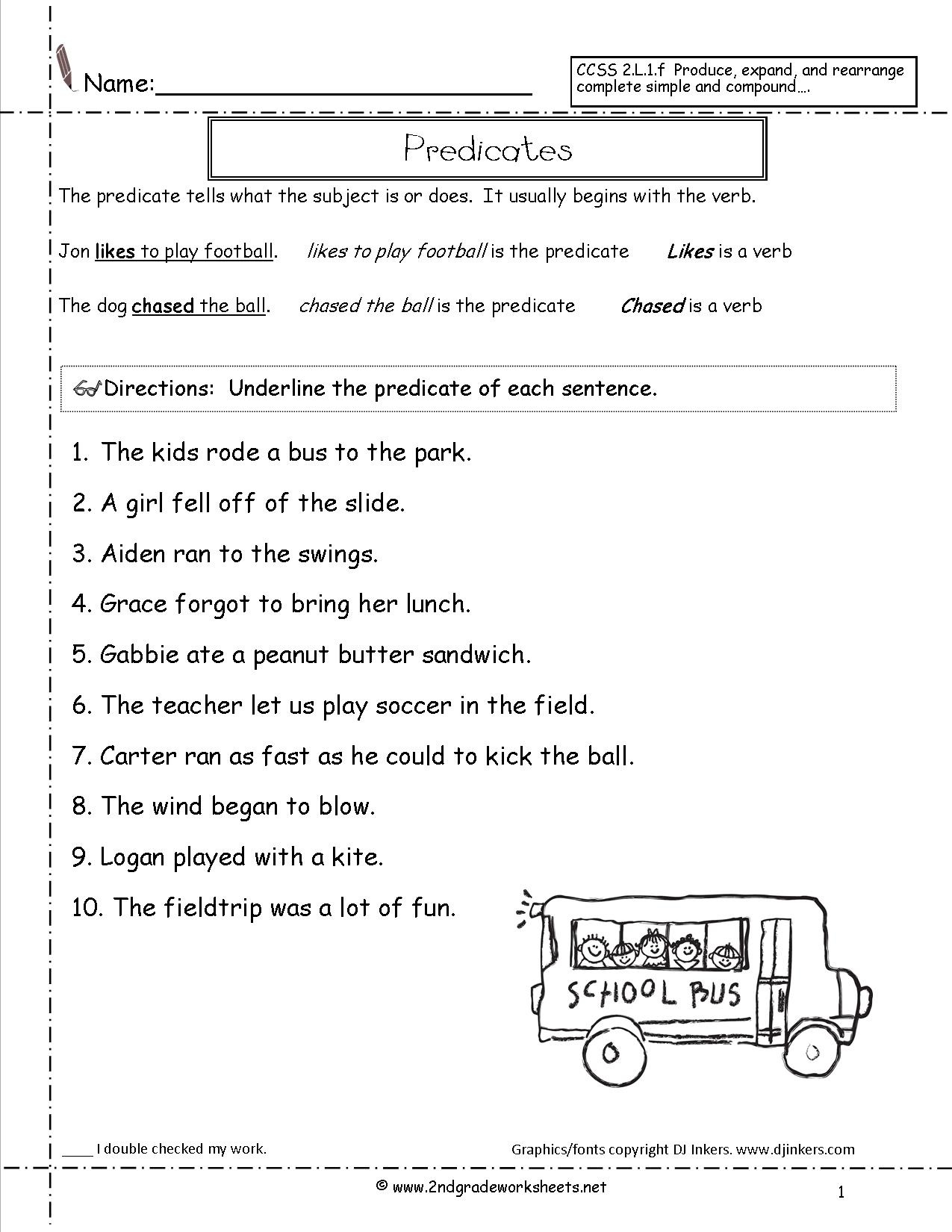 Complete Predicates Worksheet Englishlinx Board Subject Free 