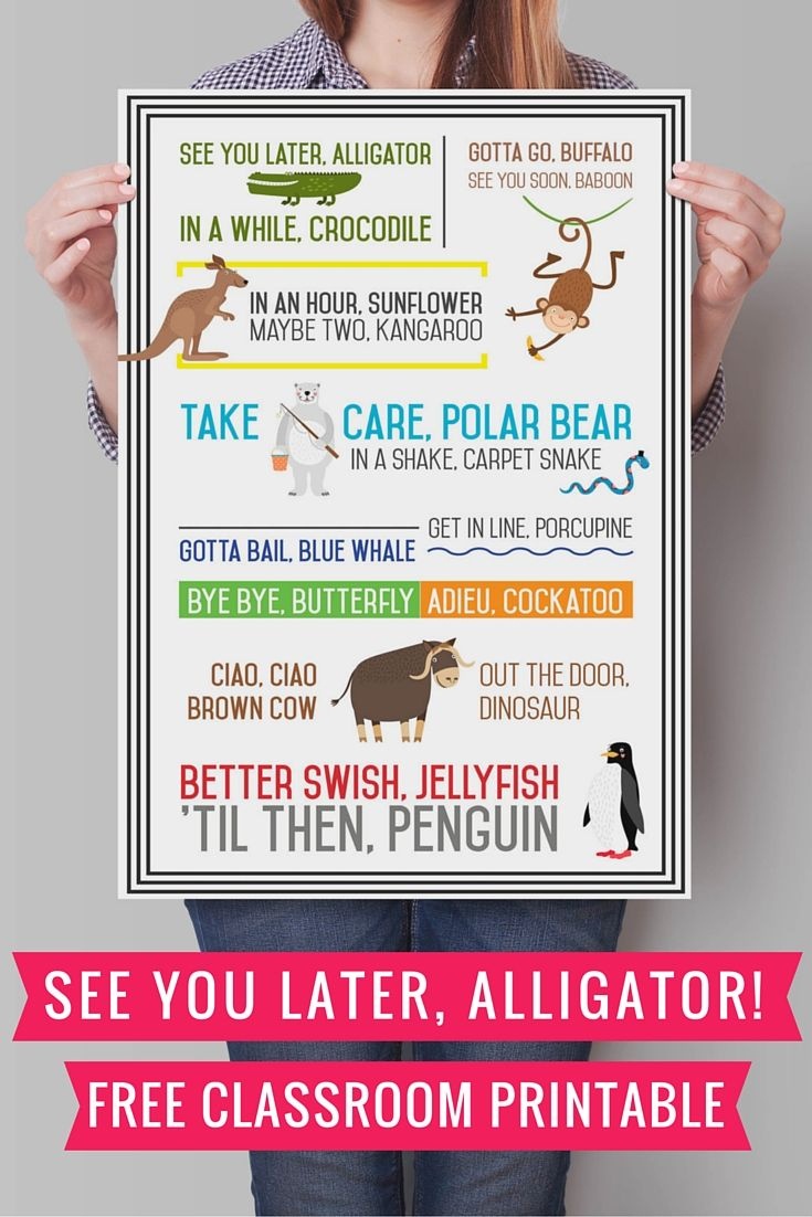 See You Later Alligator {Free Printable} | See You Later | See You - See You Later Alligator Free Printable