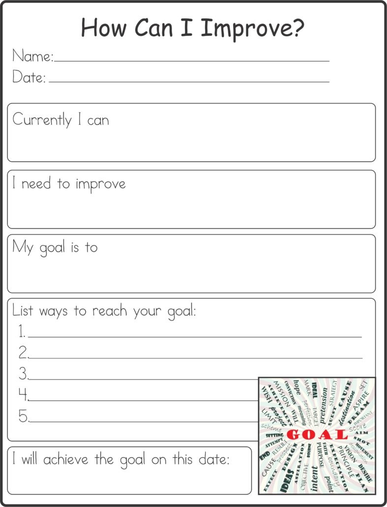 Self Improvement Worksheet Your Therapy Source Free Printable 