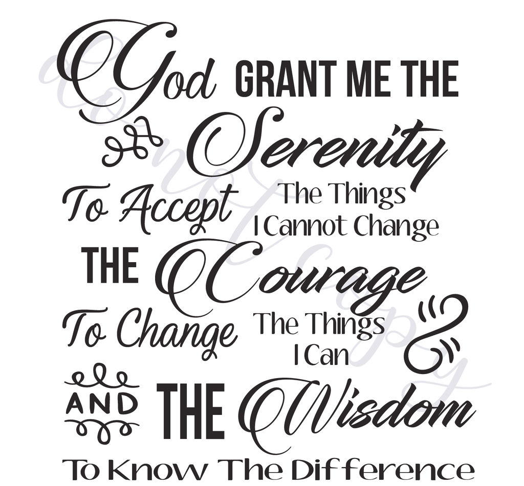 Serenity Prayer Digital Vector Files, Instant Download For Print And