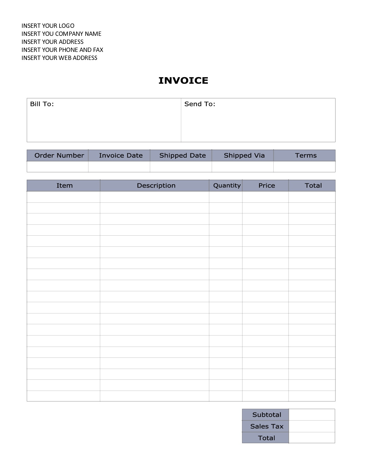 Service Invoice Template Free Printable Templates Format - Free Printable Out Of Service Sign