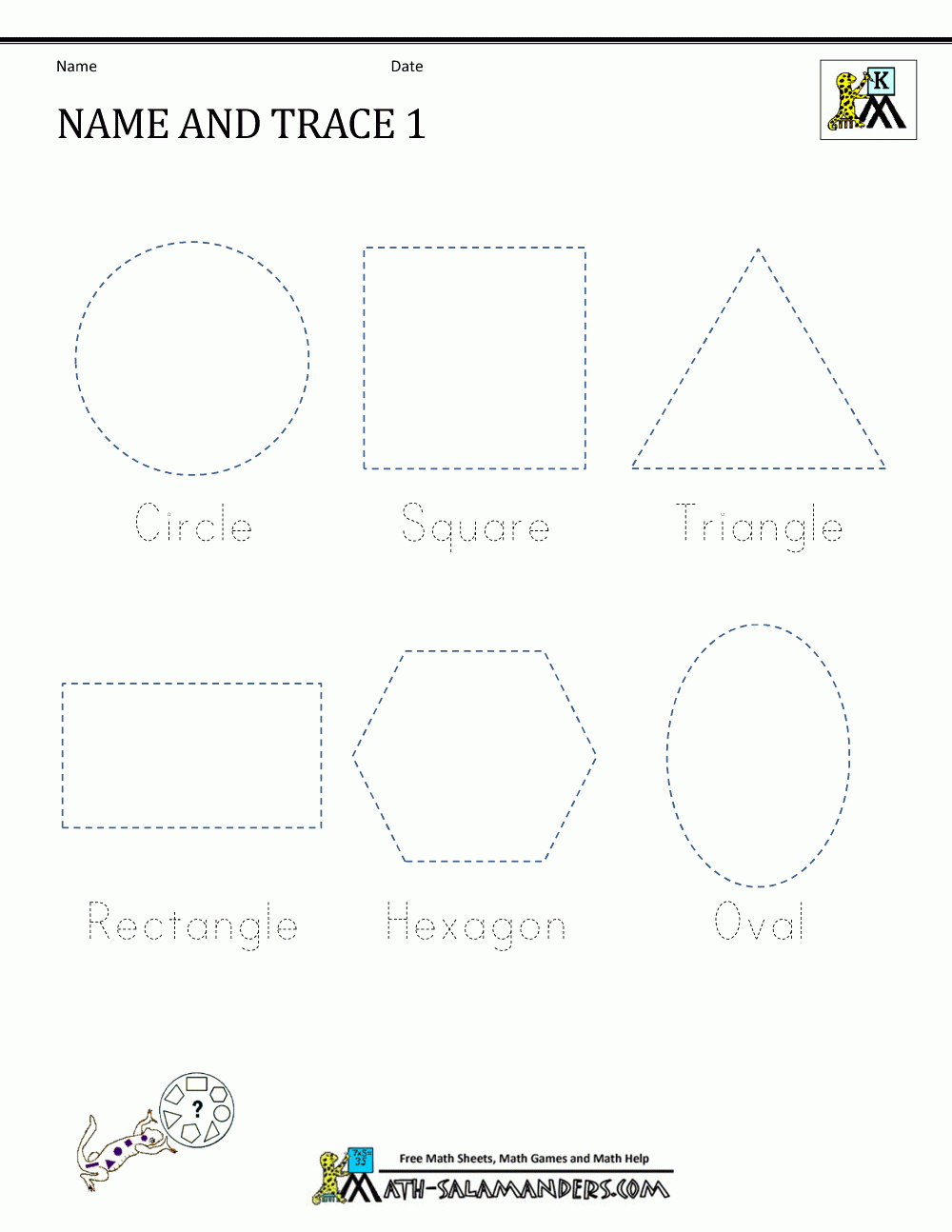 Shape Tracing Worksheets Kindergarten - Free Printable Name Tracing Worksheets For Preschoolers