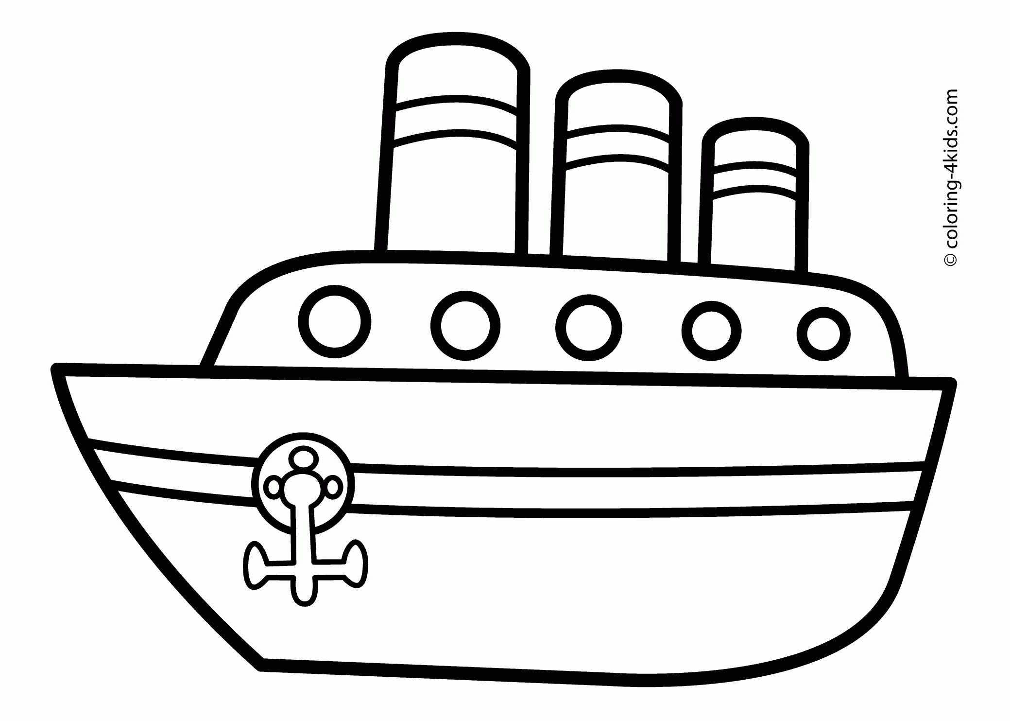 Ship Transportation Coloring Pages Steamship For Kids, Printable - Free Printable Boat Pictures